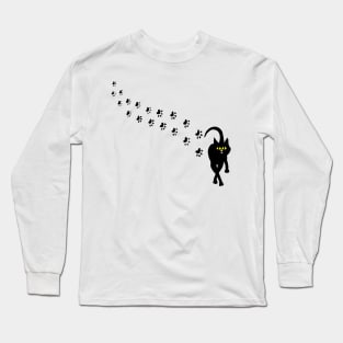 Black Cat Footprints Long Sleeve T-Shirt